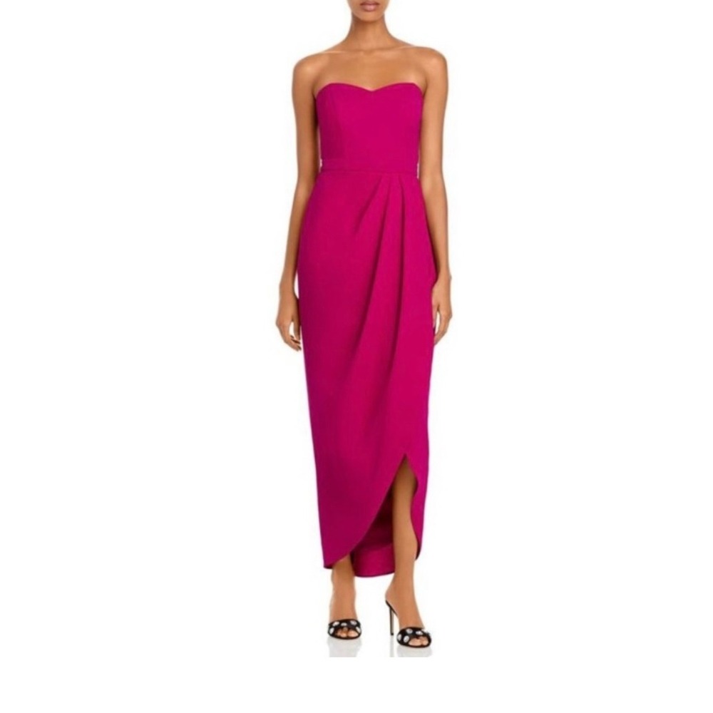 $238 NWT AQUA Formal Strapless Fucsia Pink‎ Dress SIZE 12 Barbiecore Prom Bridal